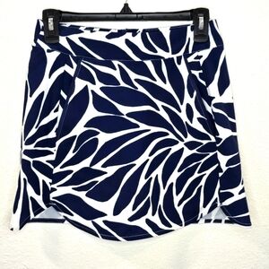 Vineyard Vines Performance Womens Navy and White Leaf Print Skirt Size OO